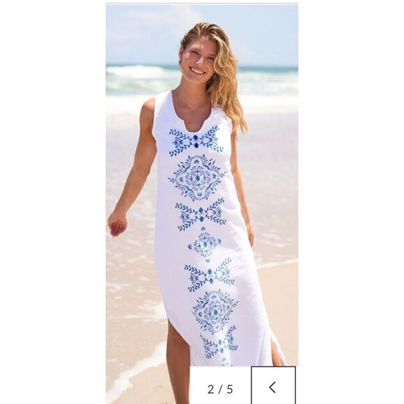 Cabana Life White Side Slit Maxi Dress - Picture 1 of 11